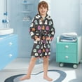 thumbnail image 3 of FORMRS Niños Bathrobe Unisex Hooded Robe Soft Plush Pajamas Sleepwear, Size 7-9T, Colorful Halloween Ghost, 3 of 7