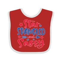 Inktastic 4th of July Star Spangled and Sassy with Arrow and Stars Boys or Girls Baby Bib