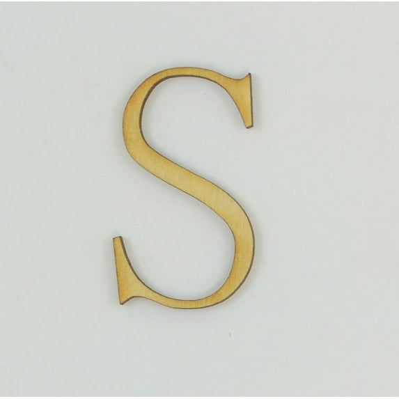 1 Pc, 6 Inch X 1/4 Inch Thick Fangsong Font Wood Letters S For Direction Use Or Decor