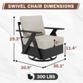 thumbnail image 3 of EAGLE PEAK Urban Slate Modern Swivel Rocker Patio Chair Set of 4, Black/Beige, 3 of 9