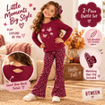 thumbnail image 2 of BTWEEN Girls 2-Piece Bow Back Top and Flare Leggings Set, Rhododendron, Size 10, 2 of 7