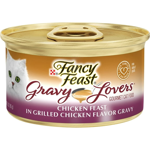 ( 4 Pack ) Fancy Feast Cat Food, Gourmet, Chicken In Gravy 3 Oz Cans