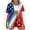 1-Blue, variant on SELONE 2 Piece Sets for Women 4th of July Stars and Stripes Matching Sets Cover Up and Short Red White and Blue Wear