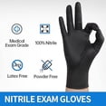 thumbnail image 4 of Basic Medical Black Nitrile Exam Gloves - Latex-Free & Powder-Free, 5 mil Gloves, NGPF-1045(pack of 100), Medium, 4 of 7