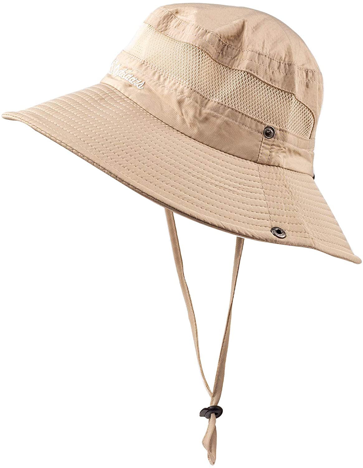 Hats for Men and Women Beige Outdoor Foldable Mesh Wide Brim Beach Fishing Hat Premium UPF 50