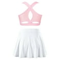 thumbnail image 2 of TSSOE Kids Girls 2 Piece Summer Outfits Crop Tank Tops with A-Line Skirts Set Tennis Golf Sports Suit Pink&White 4, 2 of 6