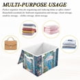thumbnail image 6 of Yayeee Collapsible Cube Storage Bin with Lid Fabric Closet Decorative Basket with Handles, Blue Sea, 6 of 7