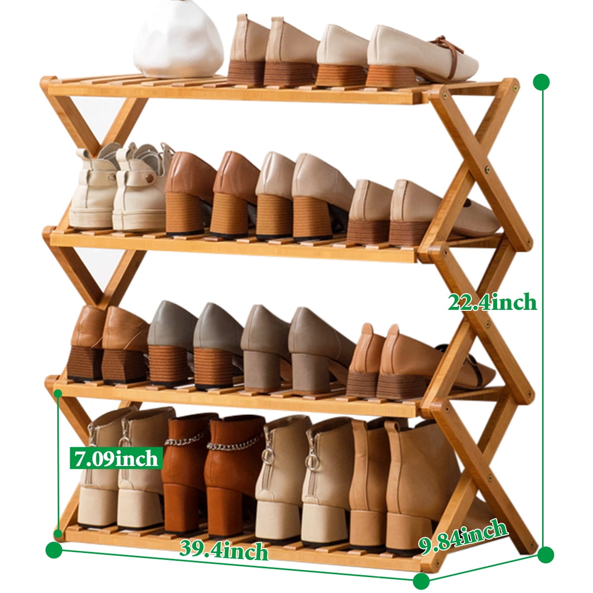 Mutil-tier Shoe Rack For Entryway, Bamboo Shoe Rack For Closet And Hallway,  Stackable Shoe Rack Small Shoe Storage Organizer For Dorm, Entryway, Wooden Shoe  Shelf - Temu