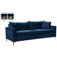 thumbnail image 3 of Home Square 2-Piece Furniture Set with Velvet Loveseat and Sofa in Navy, 3 of 11