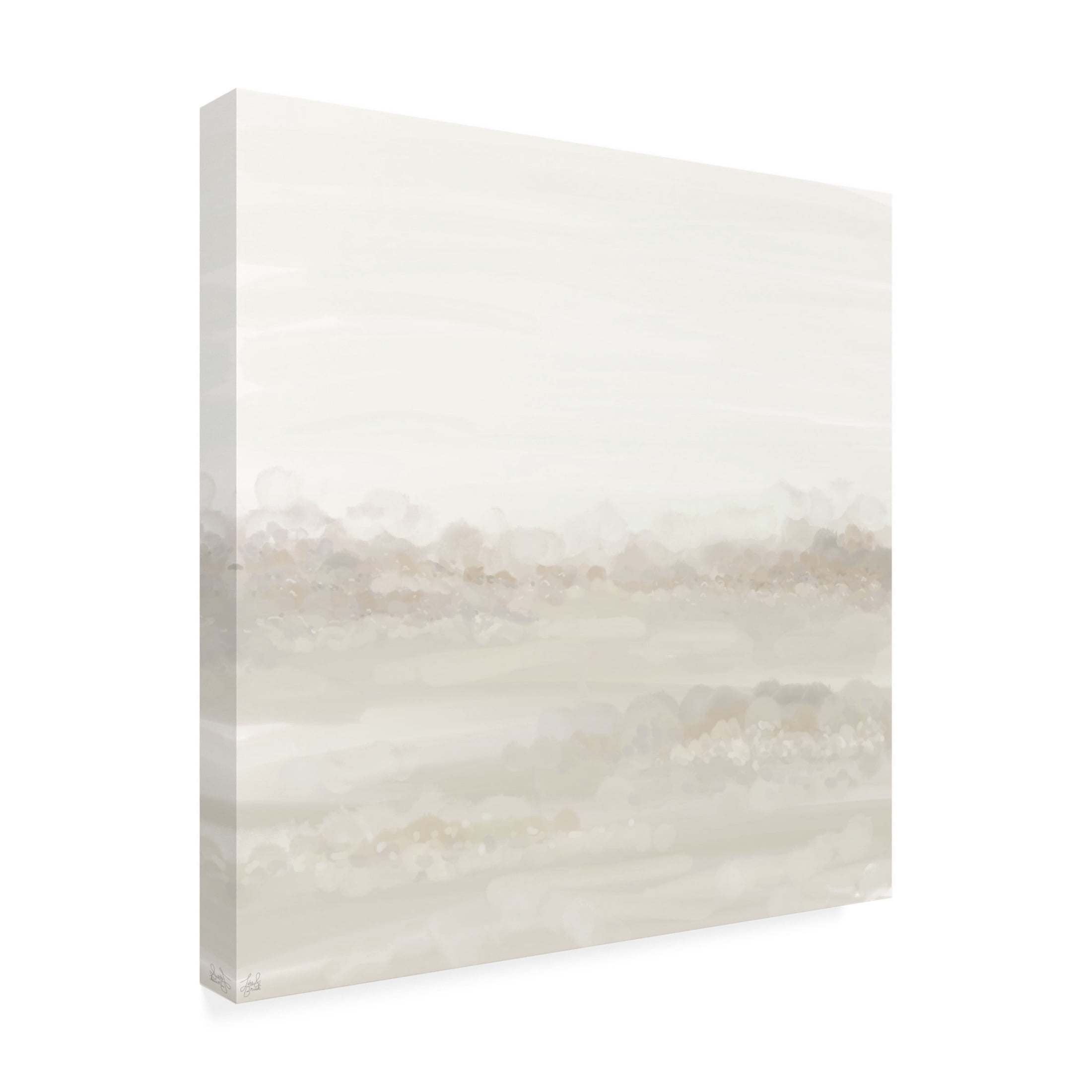 Canvas Wall Art - Line and Brush 'Softest Cottonscape ' Wall Art for Living Room, Bedroom, or Office Décor by Trademark Fine Art - 14 x 14 Inches