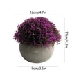 thumbnail image 3 of Mini Artificial Flower Arrangement In Ceramic Pot, High Simulation Plastic Green Purple White, 4.7 Inch Tabletop Decor For Living Room Desk Window, No Water Required, Small Gift, Shelf Accent, 3 of 6