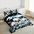 thumbnail image 3 of Feelyou Rustic Moth Butterfly Full Size Comforter Sets, Horror Skeleton Bedding Comforter Set, Mystic Jungle Mushroom Reversible Bedding Sets, Ultra Soft Home Decor, 3pcs, 3 of 8