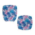 thumbnail image 2 of FKELYI Office Chair Slipcover for Backrest & Cushion Seat 2 Pcs Stretchable Swivel Computer Chair Cover Dustproof Armchair Protector Pink Blue Beach Palm Tree Print Decoration, 2 of 7