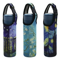 3 Pack Water Bottle Carrier with Shoulder Strap, Neoprene Sleeve Cup Holder Pouch with Carrying Handle for 16oz-21oz Sport Water Bottle -3 Assorted Colors
