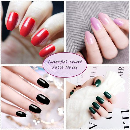 7 Pieces Short Press On Nails Ballerina Coffin False Nails Colorful Full Cover Fake Nails Tips 7 Pieces Short Press On Nails Ballerina Coffin False Nails Colorful Full Cover Fake Nails Tips