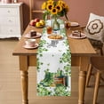 thumbnail image 2 of St. Patrick's Day Table Runner - 120 Inch Long Lucky Shamrocks Boots Books Green Plants Cotton and Linen Blended Dress Scarves Farmhouse Table Runner for Kitchen Dining, Coffee Table, 13" x 120", 2 of 8