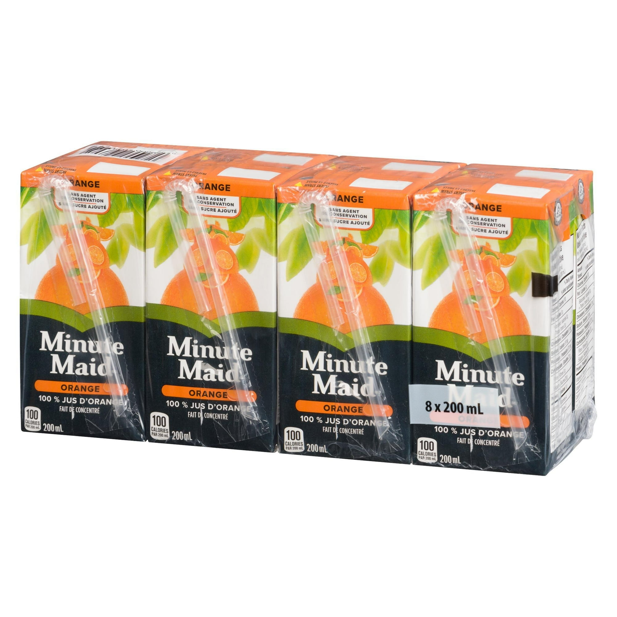Minute Maid Orange Juice Cartons, 200 mL, 8 Pack, 200 x mL