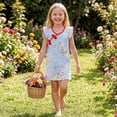 thumbnail image 4 of Afuyipoi Girls Sleeveless Sundress Size 1-12 A-Line Floral Print Button Front Cheongsam Dress for Kids Summer Beach Vacation Multicolor Size 5, 4 of 6
