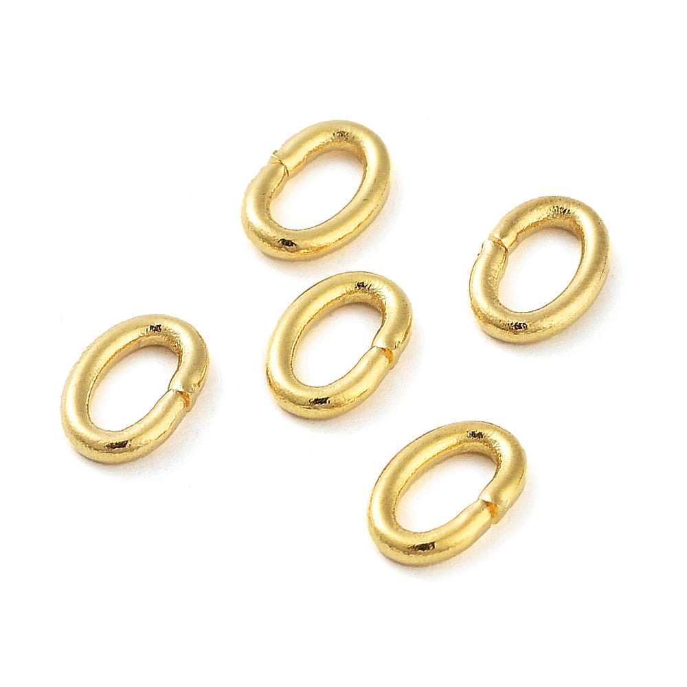 304 Stainless Steel Open Jump Rings Oval Real 18K Gold Plated 4x6x1mm 18 Gauge Inner Diameter: 2.5x4.5mm
