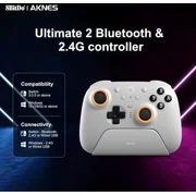 8BitDo Ultimate 2 Bluetooth Controller for Switch, Switch 2, PC&Windows,Switch Pro Controller with TMR Joysticks,Tactile/Hall Triggers,Programmable L4/R4 Bumpers,2 Back Paddle Buttons,RGB Ring