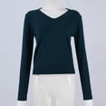 thumbnail image 6 of Womens V Neck Long Sleeve Sweater Fall Casual Classic Soft Loose Fit, Basic Pullover Jumper Dark Blue M, 6 of 6