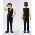 thumbnail image 3 of ETHAN Boy's 5-Piece Suit Boys' Formal Suit Set with Vest Pants and Tie Toddler Formal Dresswear Set Yellow 4 Years, 3 of 6