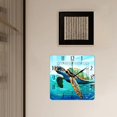 thumbnail image 3 of 14 Inch Wall Clock Battery Operated Square Clock Decorative for Office, Kitchen, Outdoor, Living Room，Watercolor Blue Turtle Beautiful Drawing, 3 of 4