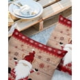 thumbnail image 2 of Pack of 2 Outdoor Pillow Covers, Merry Christmas Gnome Xmas Elf on Rustic Wood Grain Waterproof Square Throw Pillowcase Cushion Decorative Pillow Covers for Couch Patio Tent, 18x18 in, 2 of 6
