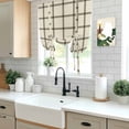 thumbnail image 5 of Linen Buffalo Check Tie Up Curtains for Windows, Adjustable Balloon Window Shades, Retro Black Lines Grid Pattern Kitchen Window Treatments Farmhouse Short Curtains with Rod Pocket 42"x45", 5 of 8