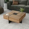 thumbnail image 2 of DECMAY Modern Square Coffee Table with 4 Hidden Storage Compartments, Extendable Sliding Tabletop, UV High-Gloss Finish, 31.5"x31.5", 2 of 17