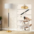 thumbnail image 4 of EDISHINE 65 inch Mid-Century Modern Floor Lamps for Living Room, Retro Floor Lamps with Remote, Contemporary Wooden Standing Lamp with Foot Switch, LED Bulb Included, 4 of 9