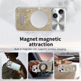 thumbnail image 6 of Case For Apple iPhone 15 6.1-inch, Compatible with MagSafe Water Ripple Electroplated Frame ShockProof Protective Car Mounted Magnetic Case,Gold,For iPhone 15, 6 of 6
