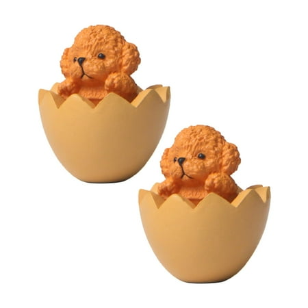 

2PCS Decoration Teddy Dog In Eggshell Hand Made Micro Landscape Gardening Landscaping Doll Ornaments