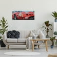 thumbnail image 2 of Stupell Industries Red Sports Car on Road Transportation Painting Gallery Wrapped Canvas Print Wall Art, 40 x 17, 2 of 7