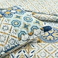 thumbnail image 4 of Lush Decor Monique Geometric Print Pattern Cotton Lightweight Reversible Quilt, Full/Queen, Navy/Mustard, 3-pc set includes: 1 Quilt, 2 Pillow Shams, 4 of 7