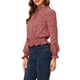 thumbnail image 4 of INSPIRAR CHIC Blusa Casual de Manga Lámpara con Estampado Floral y Cuello en V para Mujeres XS Rojas, 4 of 7