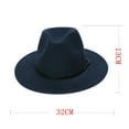 thumbnail image 3 of Fewfanhot Men's Women's Classic Wide Brim Floppy Panama Hat Belt Buckle Wool Fedora Hat Fashion Hat, 3 of 5