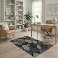 thumbnail image 2 of ODIKA 4'x6' Washable Area Rug Non-Slip, Chair-Friendly, Flatwoven Neutral Mosaic Geometric Design Intricate Abstract with Bold Lines for Home Office, Under Desk, 2 of 7