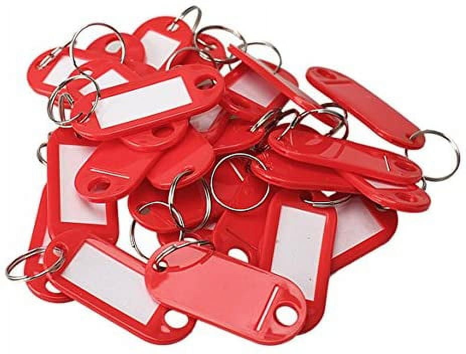 Leyaron 150 Pack Tough Plastic Key Tags Keychain Tags, Key Ring Tags ID Label Tags with Split Ring Label Window,10 Colors
