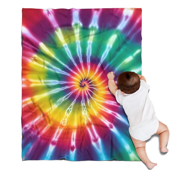 Rainbow Tie Dye Mandala Pattern Blanket,Comfortable Soft Flannel Throw Blanket,All Season,Warm Lightweight Blankets for Sofa Bed Couch Living Room Chair,30"x40"