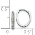 thumbnail image 5 of 14K White Gold Diamond-Cut Oval Hinged Hoop Earrings (12 X 10) Made In India tl562, 5 of 6
