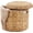 Natural, variant on Casa Pura Furniture 17" Espresso Water Hyacinth Handwoven Round Storage Ottoman with Lid, Versatile Footstool & Organizer for Living Room, Bedroom, Cloakroom