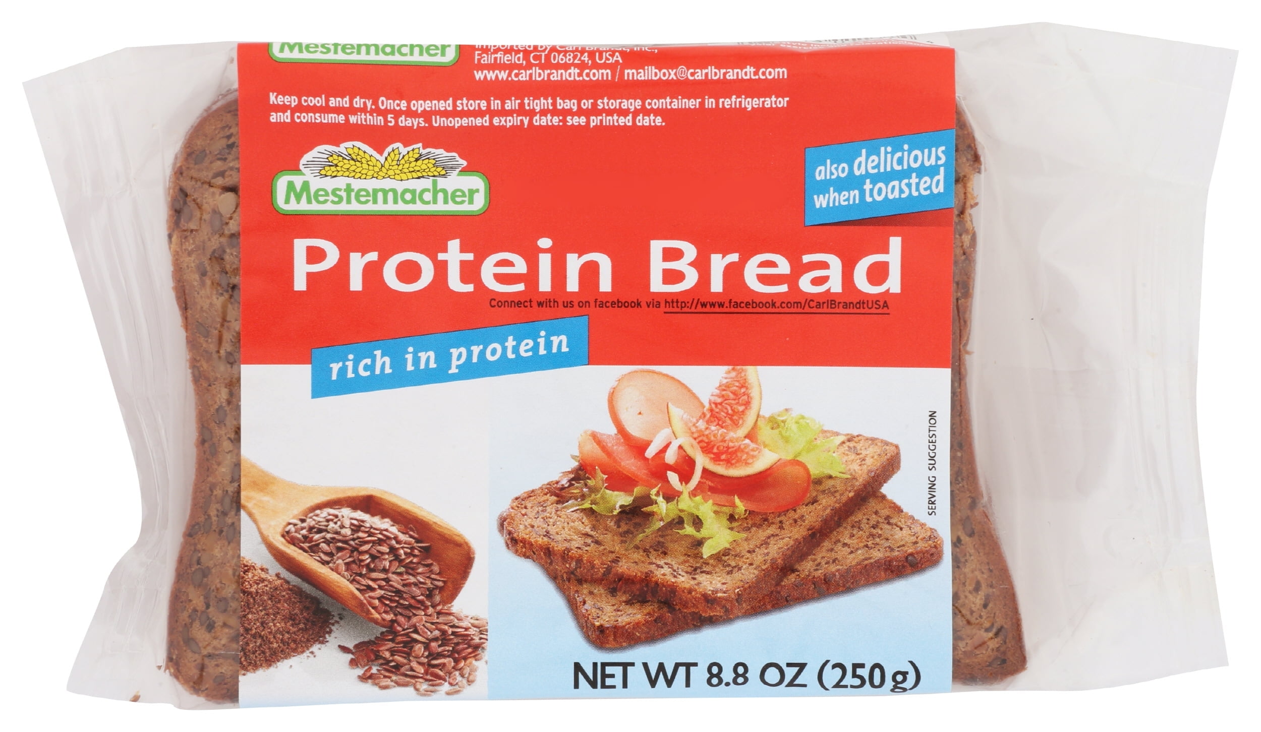 Pack of 9, Mestemacher Protein Bread, 8.8 oz