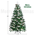 thumbnail image 2 of Gymax 6 FT Snow Flocked Christmas Tree Hinged Artificial Xmas Tree w/ Red Berries, 2 of 10