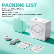 Phomemo D32 Label Maker,Thermal Label Printer, Bluetooth Wireless Mini Pocket Smartphone Label Maker Machine with Tape, Compatible with iOS/Android, for Home, Office, and Supermarket(Green)