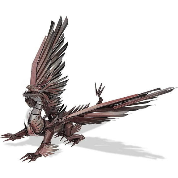 Piececool 3D Puzzles for Adults, Hellstrom Dragon Metal Model Building Kits, Challenging Brain Teaser Metal Puzzles for Stress Relief