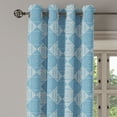 thumbnail image 2 of Ambesonne Geometric Grommet Curtain, Egyptian Form, 50" x 72", Teal and Pale Yellow, 2 of 6
