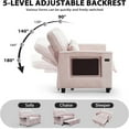 thumbnail image 5 of AISWORD 53" 3 in 1 Convertible Sleeper Sofa Bed, Pull Out Loveseat with USB Port and Side Table, Corduroy Fabric, Pink, 5 of 6