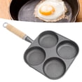 thumbnail image 5 of YAHHU 4‑Hole Egg Frying Pan – Non‑Stick, Easy‑Clean, Multi‑Purpose Breakfast Cooker with Wooden Handle, 5 of 15