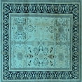 thumbnail image 1 of Ahgly Company Indoor Square Oriental Light Blue Industrial Area Rugs, 4' Square, 1 of 4